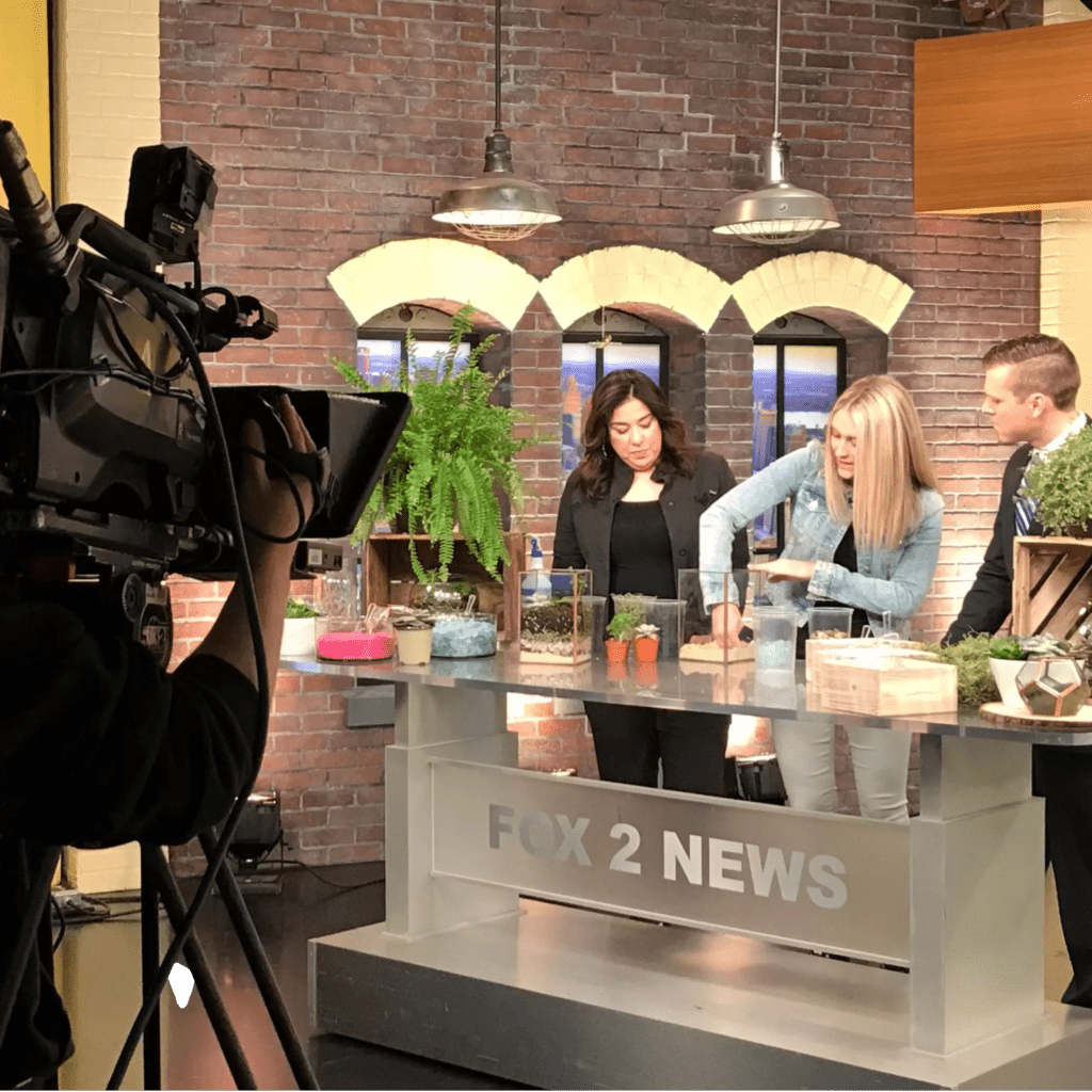 Jen House Design Making Terrariums on Fox 2 News in Detroit