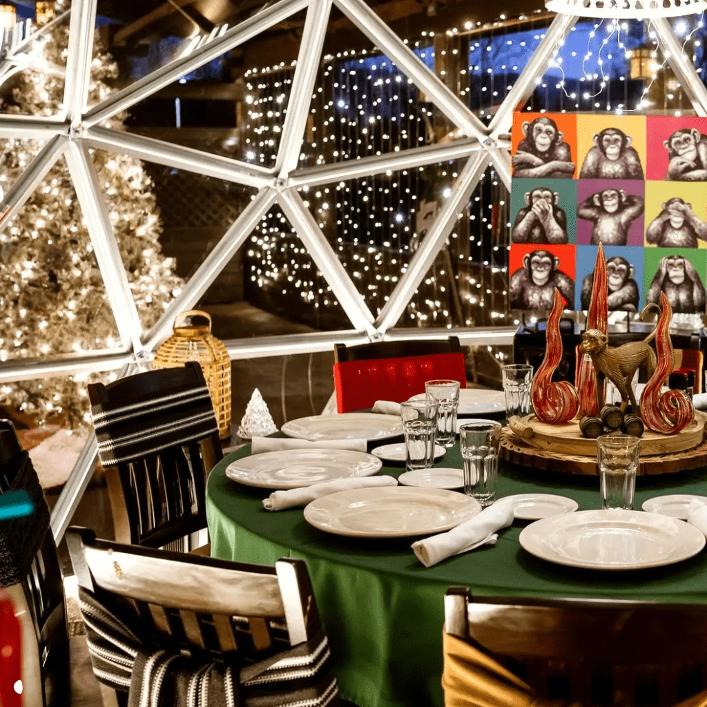 Camp Ti dining igloos