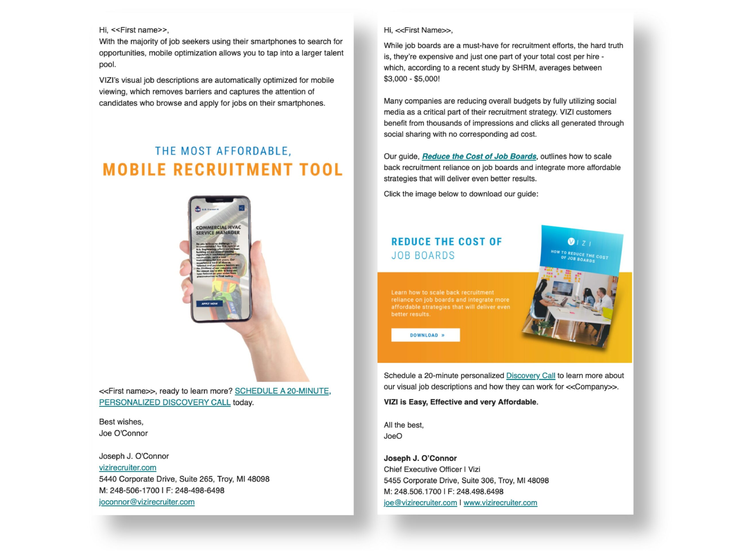Vizi Email Blast ViziRecruiter